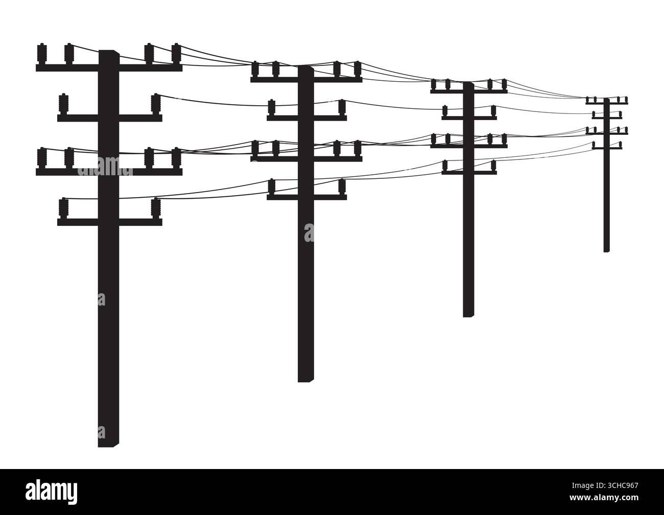 Electric pole. Power Poles. Electric Power transmission. Vector ...