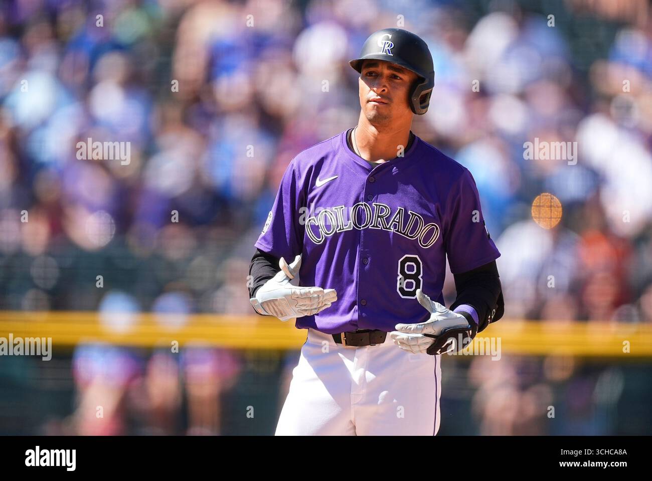 Colorado Rockies second baseman Ryan Ritter (8) in the seventh inning ...