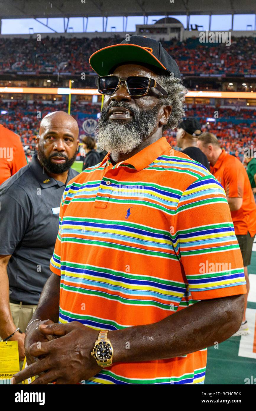 MIAMI GARDENS, FL - AUGUST 31: Former NFL and Miami Hurricanes player ...
