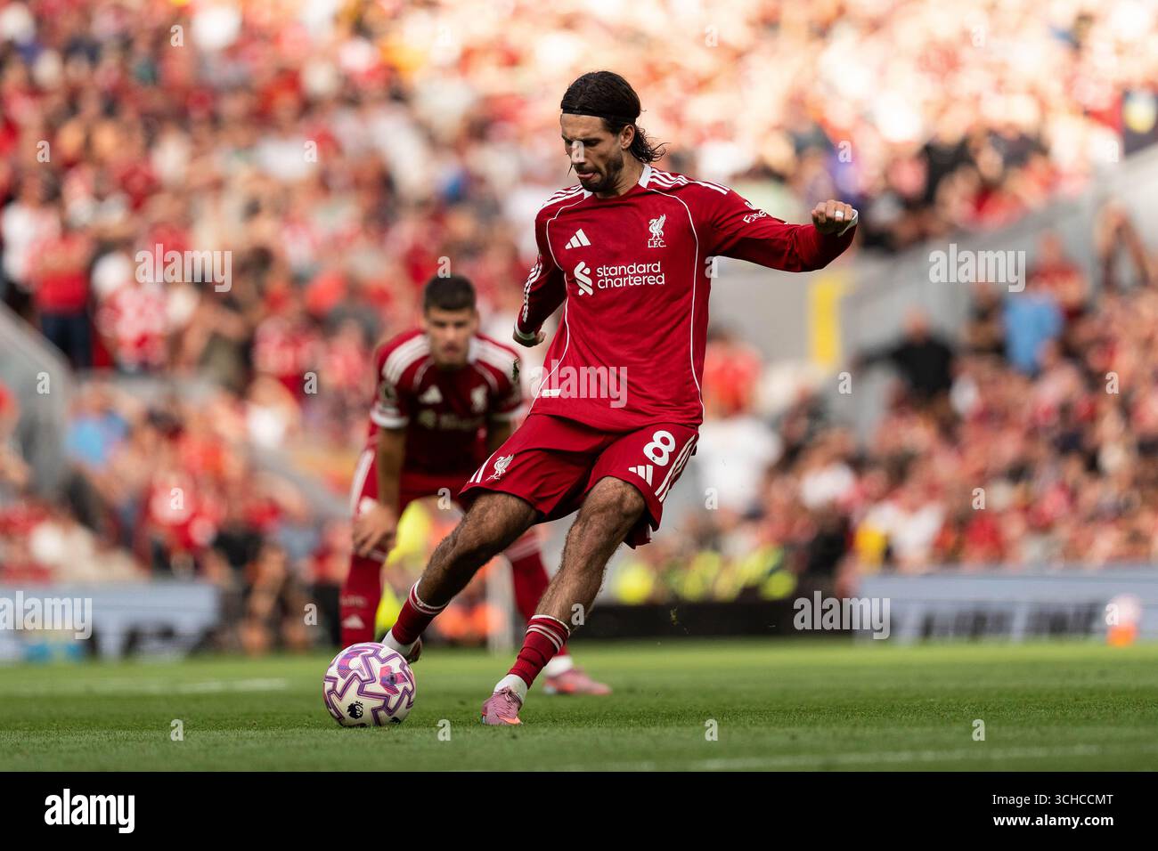 Liverpool s Dominik Szoboszlai Scores From A Free Kick During The Liverpool s Dominik Szoboszlai Scores From A Free Kick During The