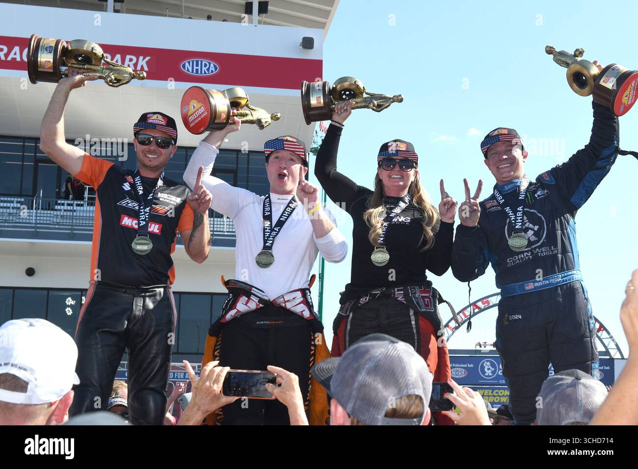 INDIANAPOLIS, IN - SEPTEMBER 01: Indy winners (l-r) Gaige Herrera (1 ...