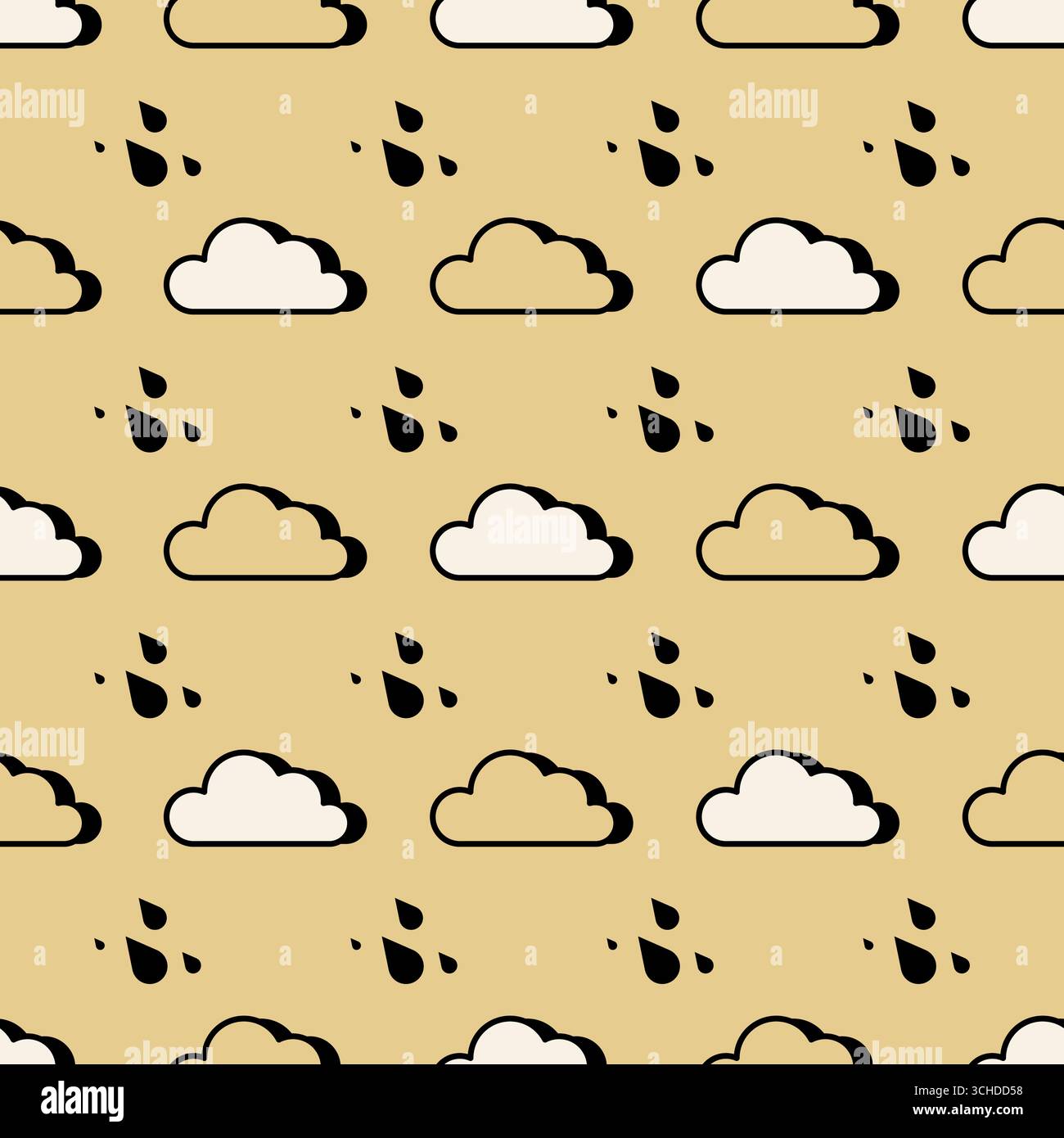 seamless pattern with clouds and rain drops vector Stock Vector