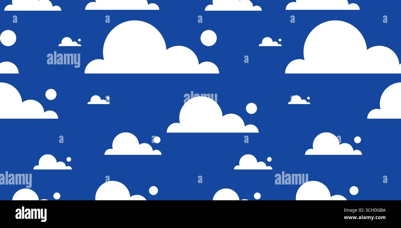 cloud seamless pattern vector illustration. Design for decorative, carpet wallpaper, fabric, textile design Stock Vector