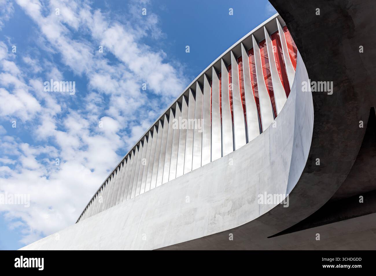 modern building architecture. low-angle view of a sports stadium. Stock Photo