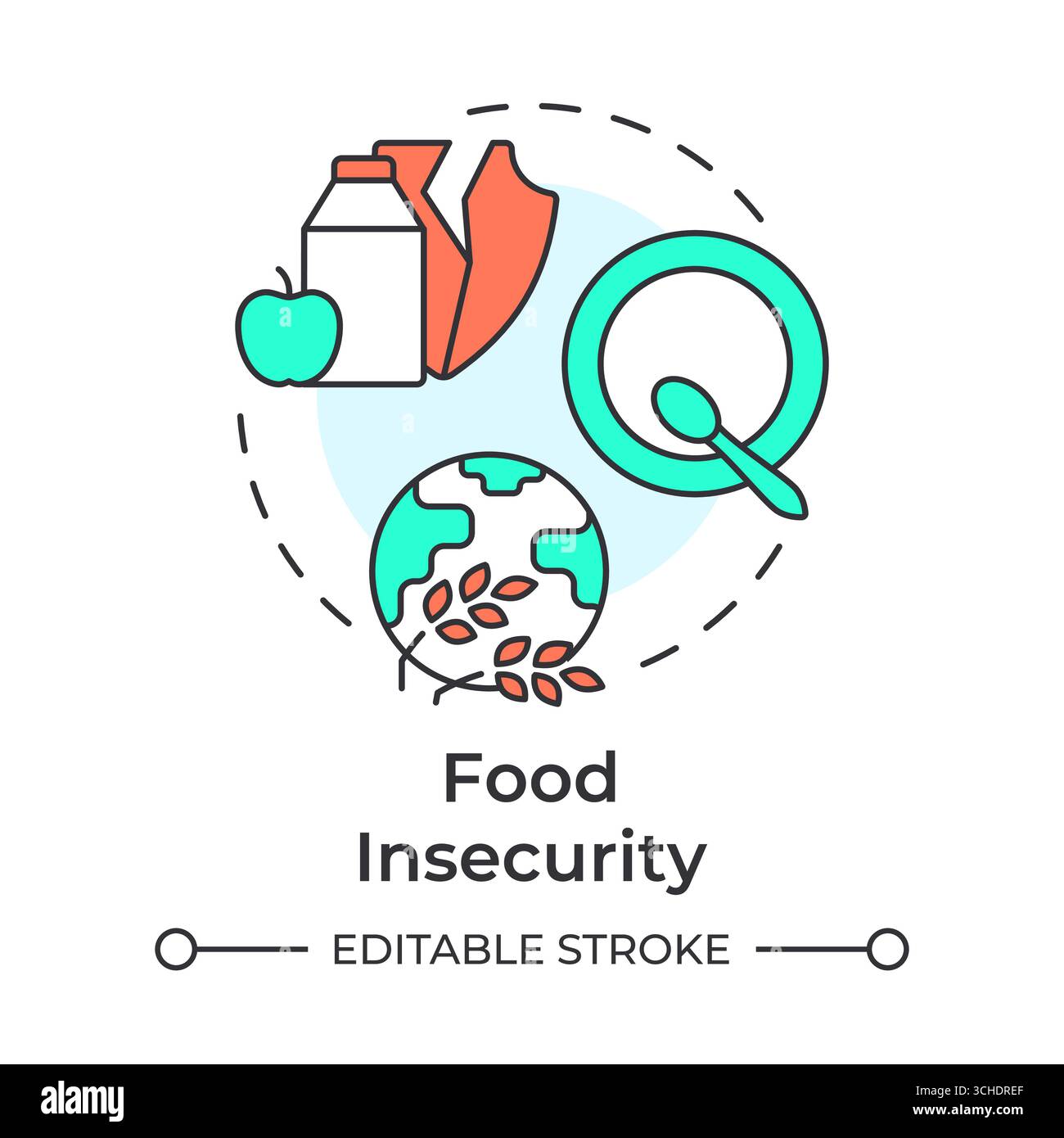 Food insecurity multi color concept icon Stock Vector Image & Art - Alamy