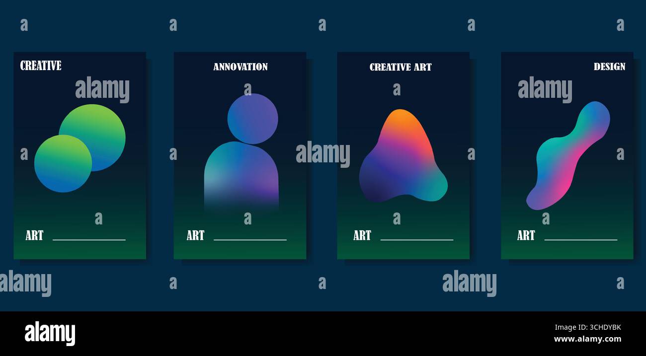 Abstract Gradient Covers and Modern Background Templates – Colorful Futuristic Design for Posters, Brochures, and Presentations Stock Vector