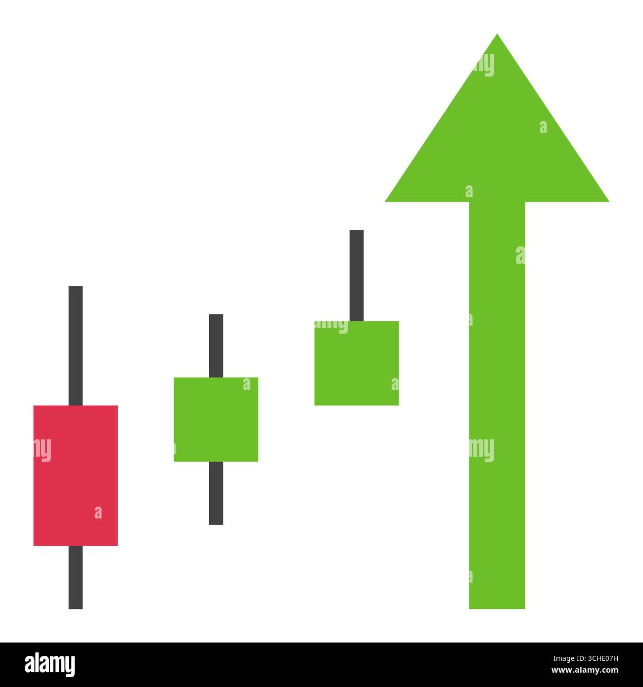 Green Arrow with Candlestick Chart vector Trading and Investment ...