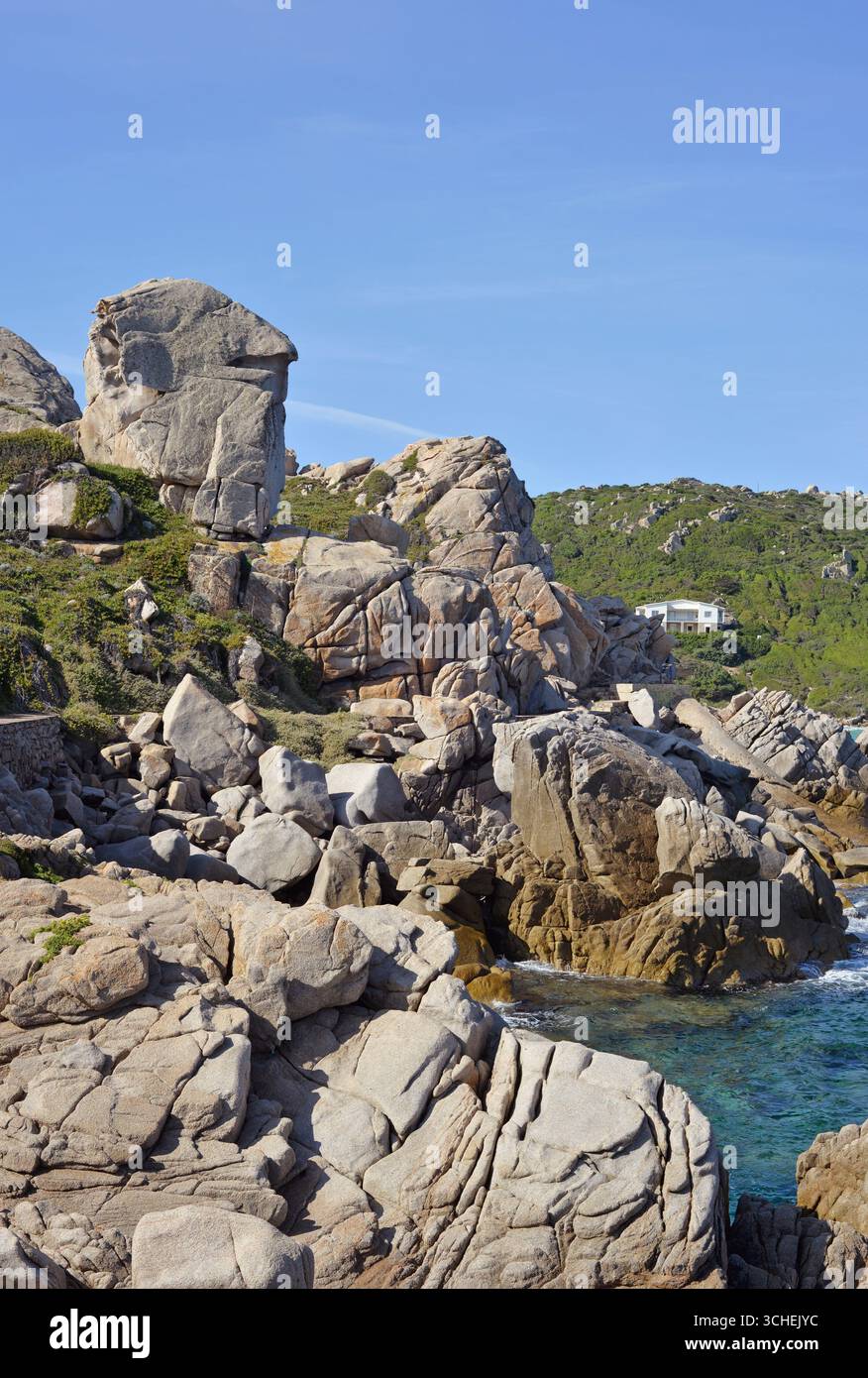 Rocks boulders along mediterranean hi-res stock photography and images