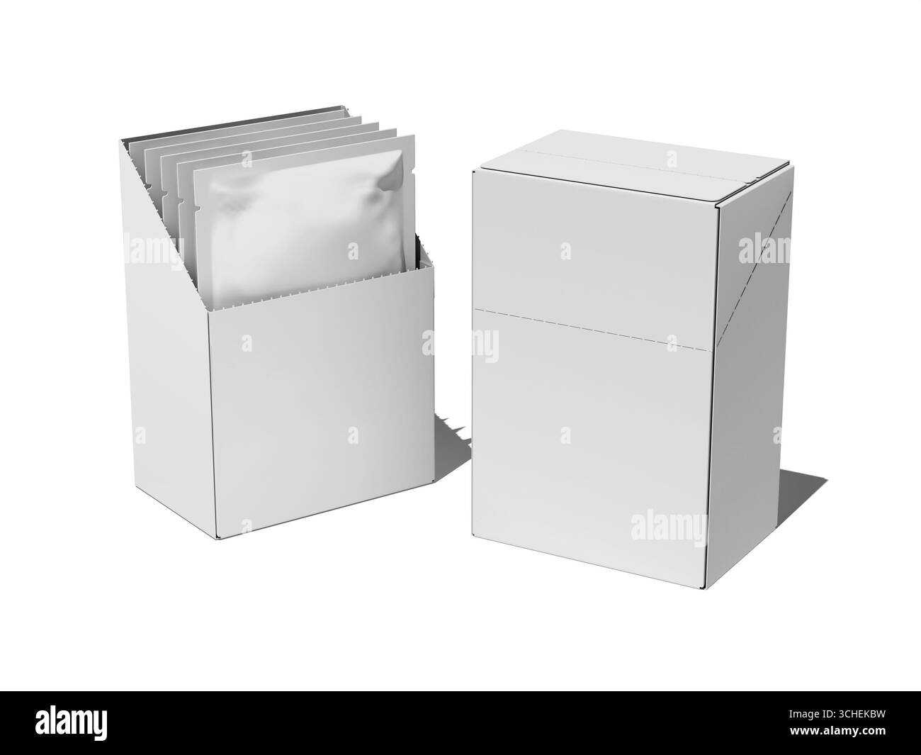Coffee Drip Box and Sachet Mockup Stock Photo