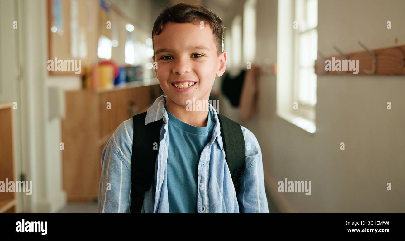 Happy student boy school bag hi-res stock photography and images - Alamy