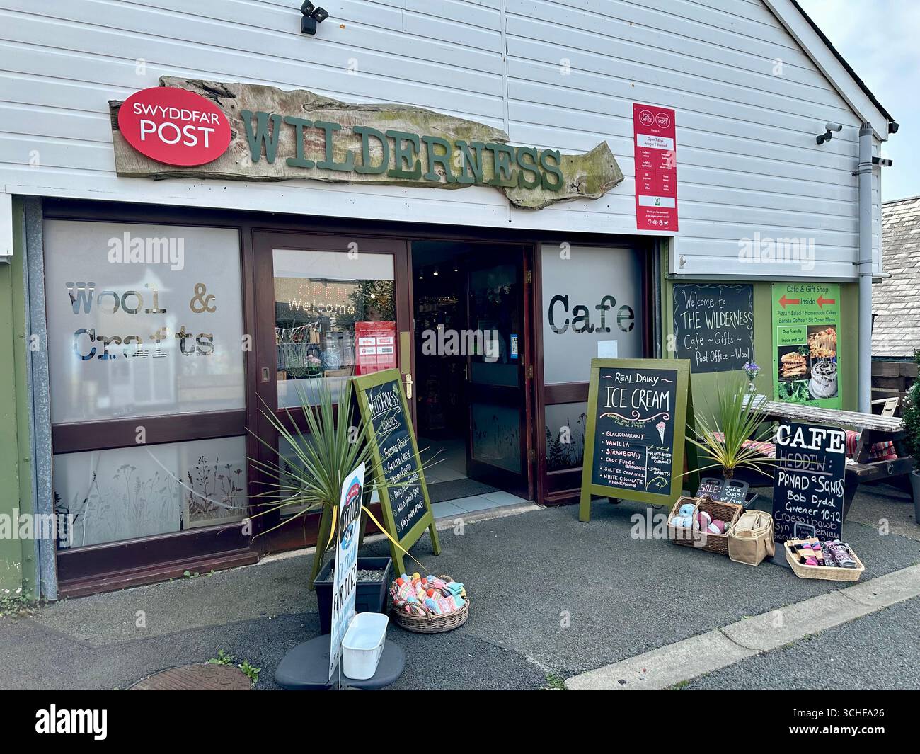 The Wilderness cafe and post office in Harlech - Smartphone Captured Stock Image