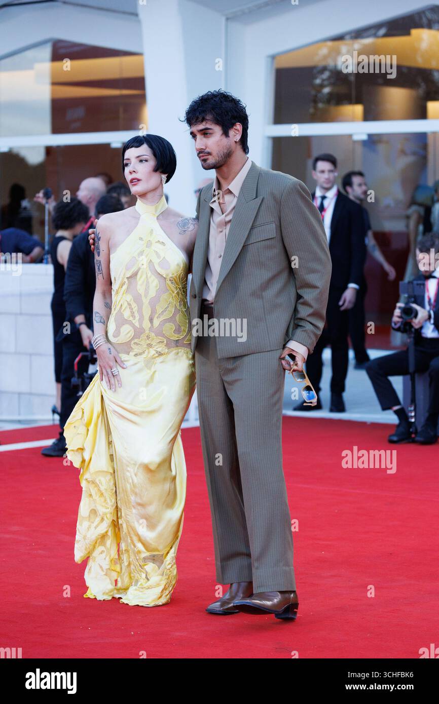 Halsey and Avan Jogia attends "The Smashing Machine" red carpet during