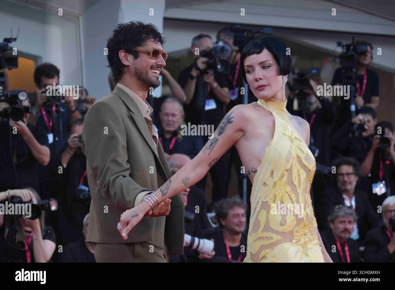 AVAN JOGIA and HALSEY on the red carpet for the screening of the film
