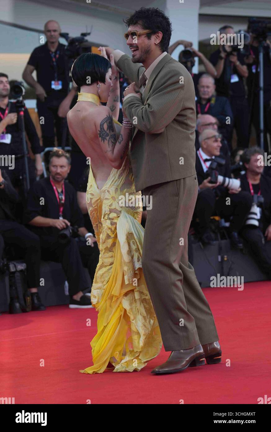 AVAN JOGIA and HALSEY on the red carpet for the screening of the film