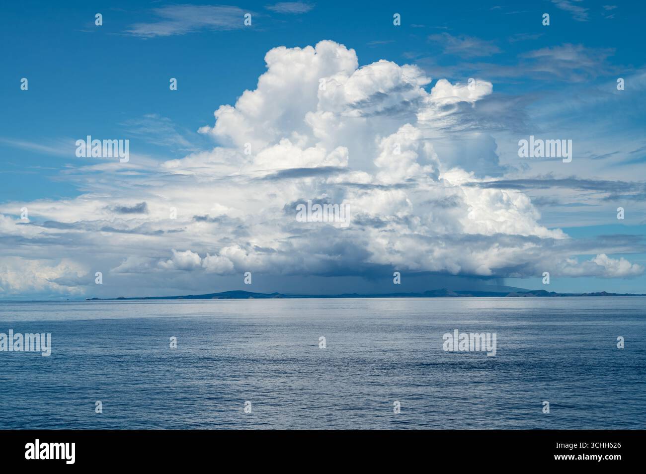 Rainfall over the Galapagos Stock Photo