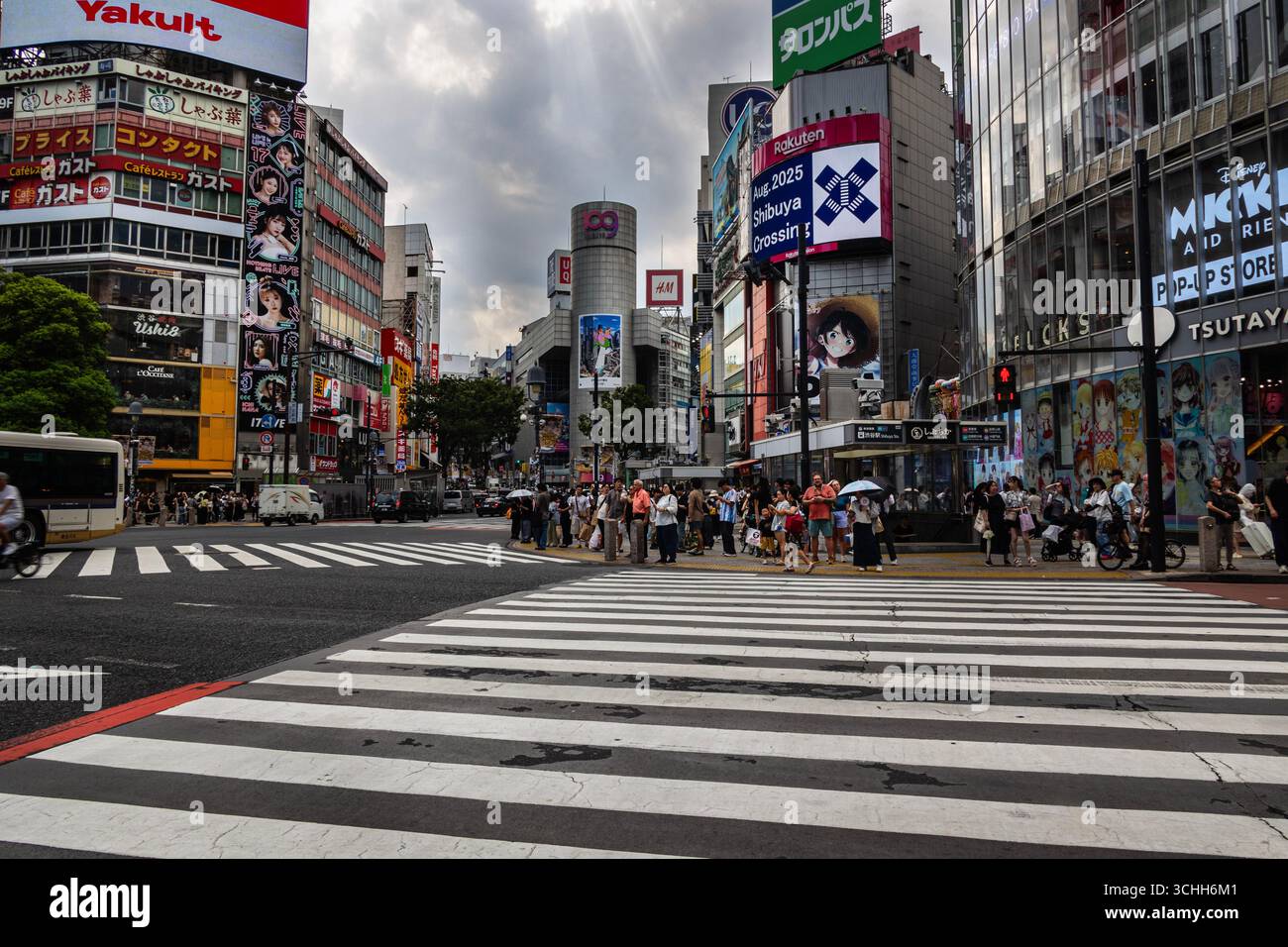 Shibuya crossing the world busoiest pedestrian crossing, Tokyo, August 2025 - Stock Image