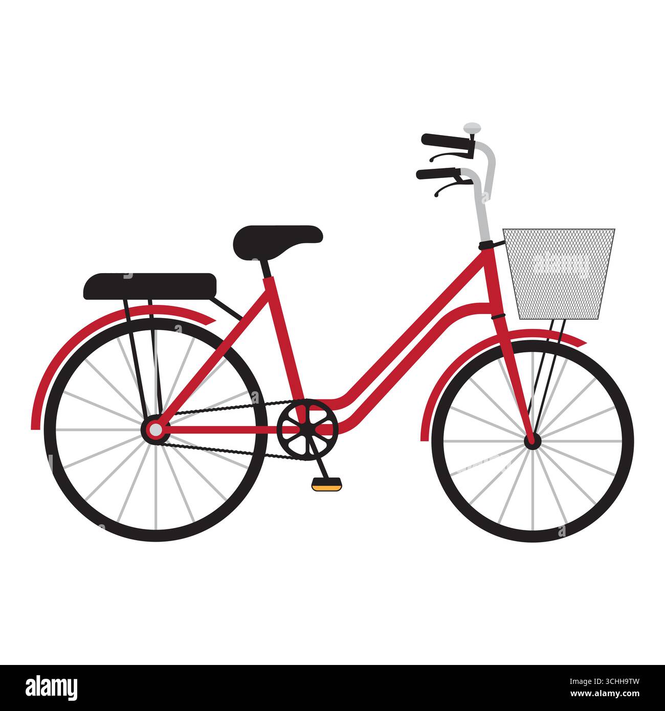 Bicycle. Classic Bicycle. Vector Illustration Isolated on White Background. Stock Vector