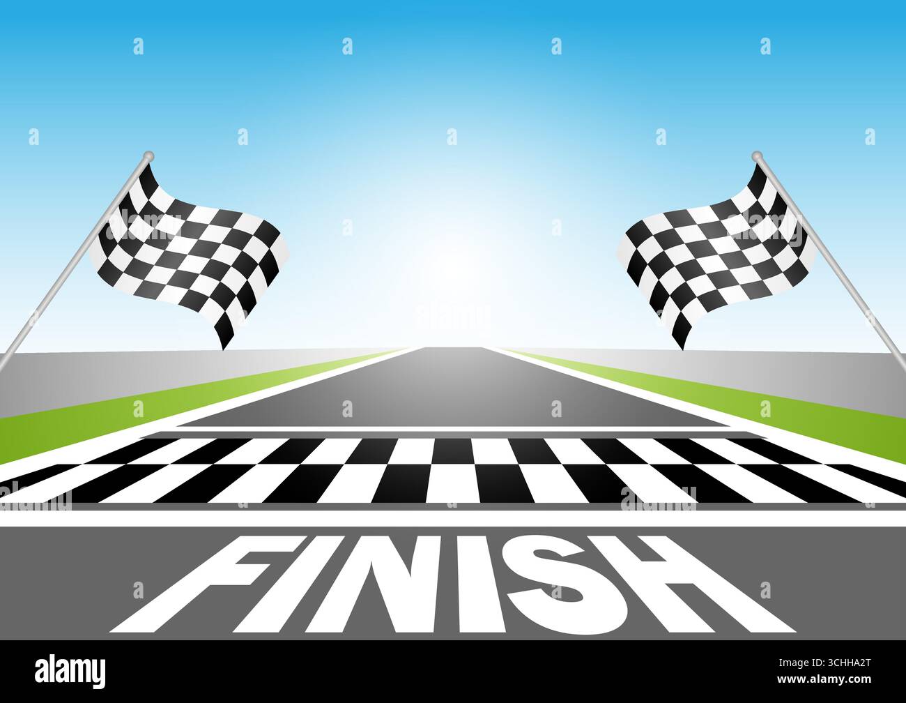 Finish Racing Background Asphalt racing track. Racing track with Start or Finish line. Go-kart ...