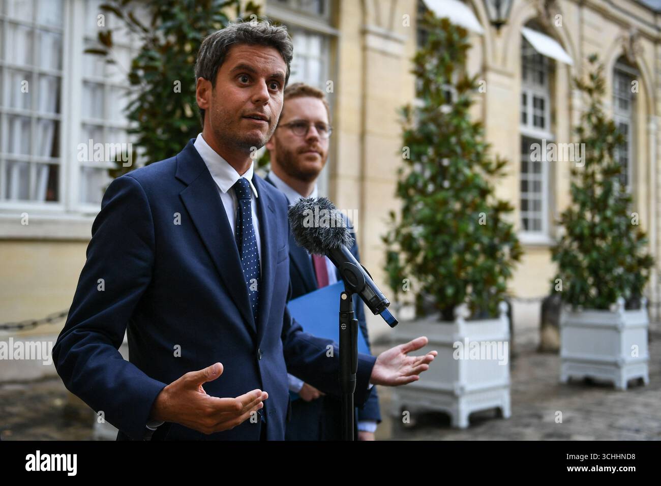 French former PM and General Secretary of the Renaissance Party Gabriel ...