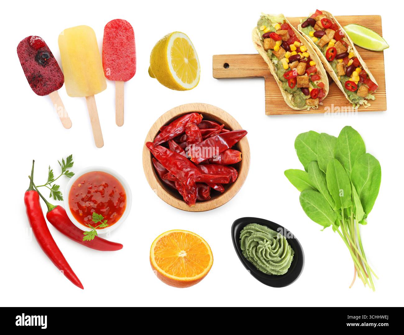 Foods with sour or tangy taste isolated on white, set Stock Photo - Alamy