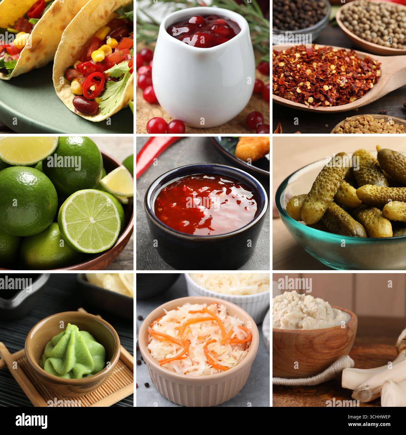 Foods with sour or tangy taste, collage Stock Photo - Alamy