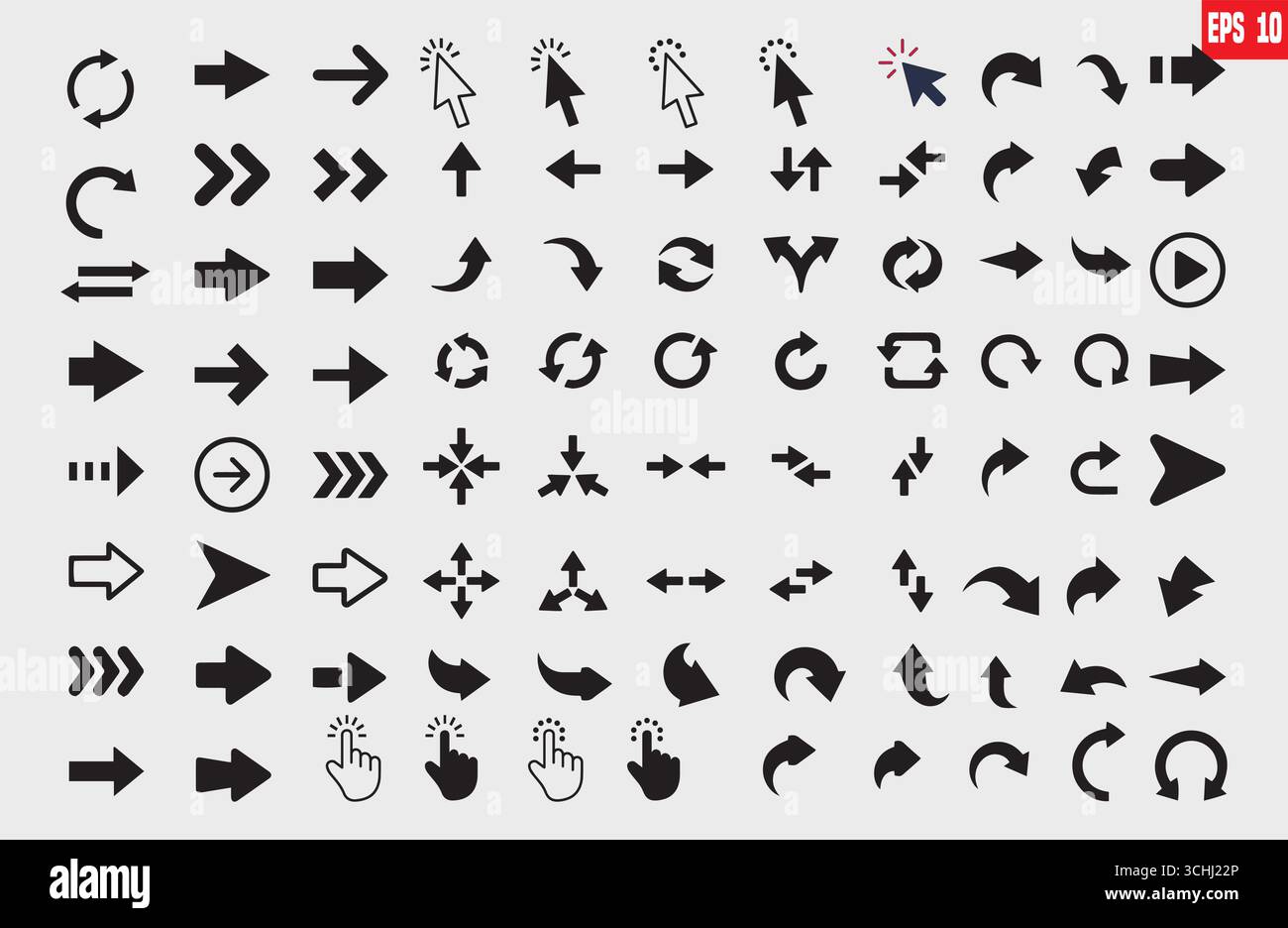 Arrows big black set icons, arrow icon, modern simple arrows, arrow ...