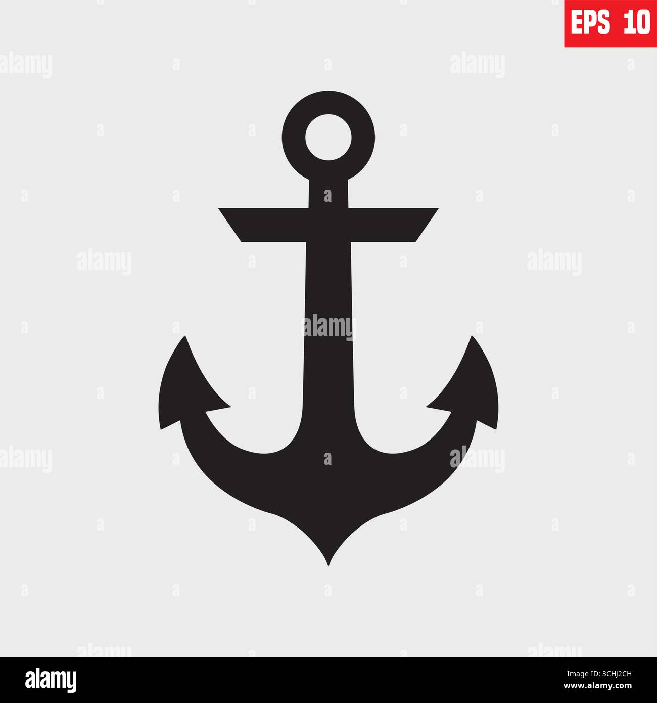 A black anchor vector silhouette Stock Vector