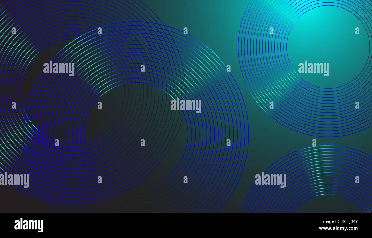 Abstract blue glowing geometric lines on dark blue background. Vector ...