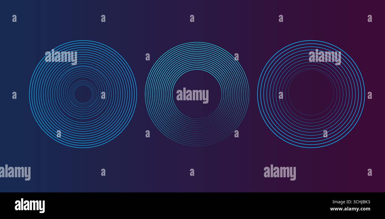 Abstract blue glowing geometric lines on dark blue background. Vector illustration. Stock Vector