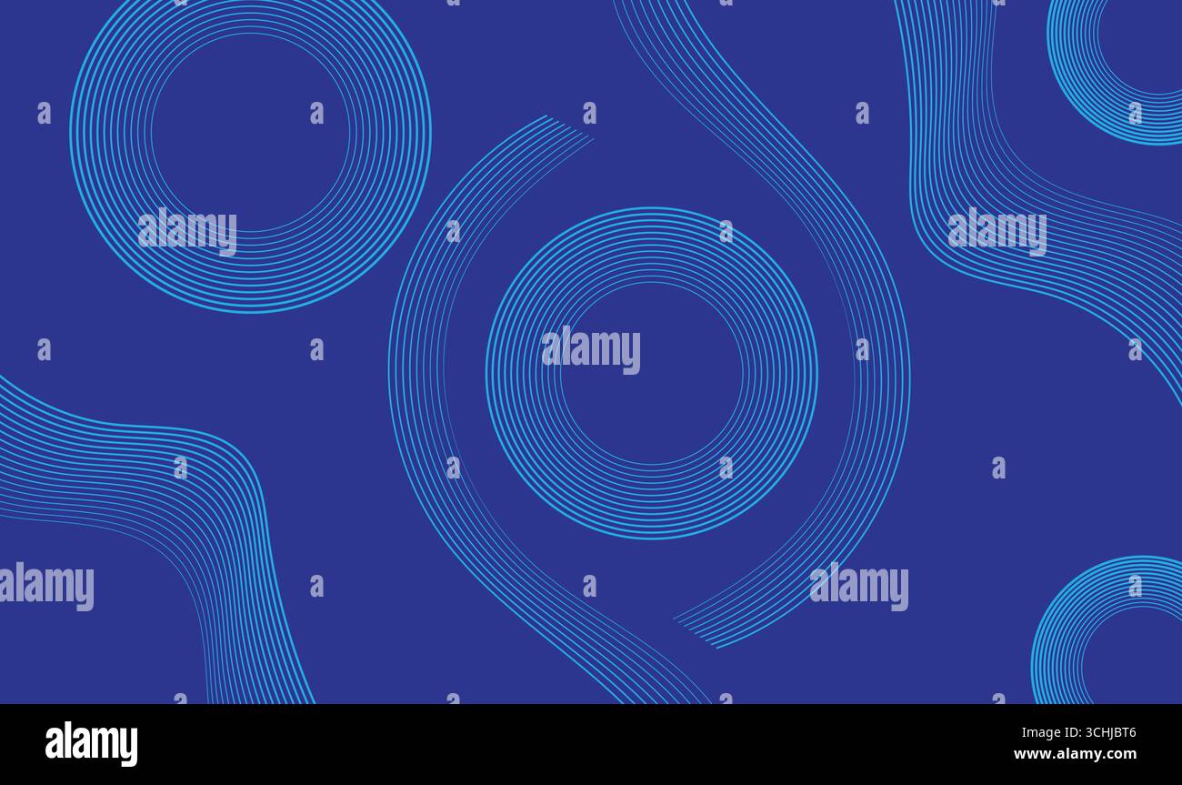 Abstract blue glowing geometric lines on dark blue background. Vector ...