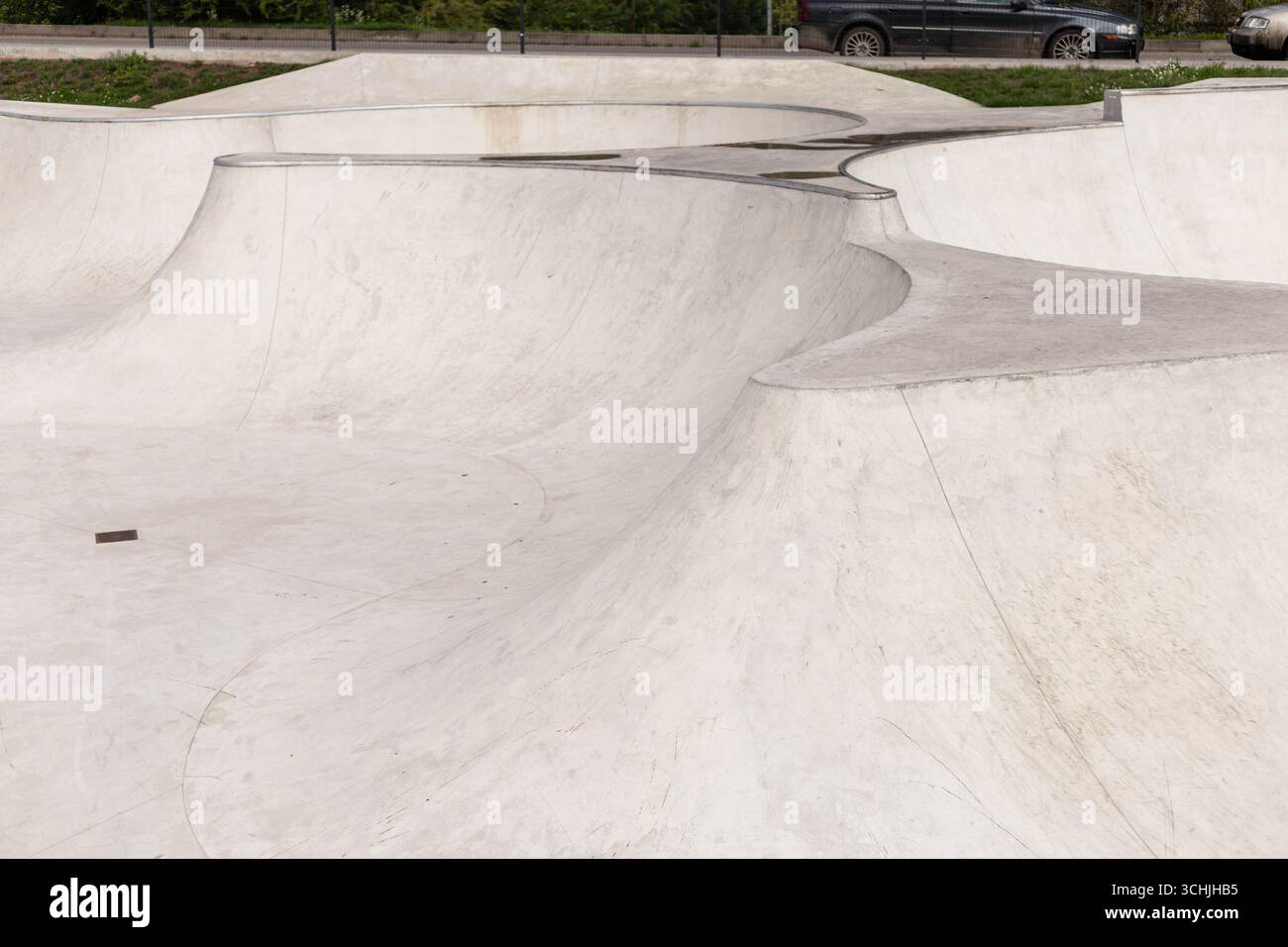 Skating Ramp Curve Curved concrete ramps are designed for skateboarders in this urban ...