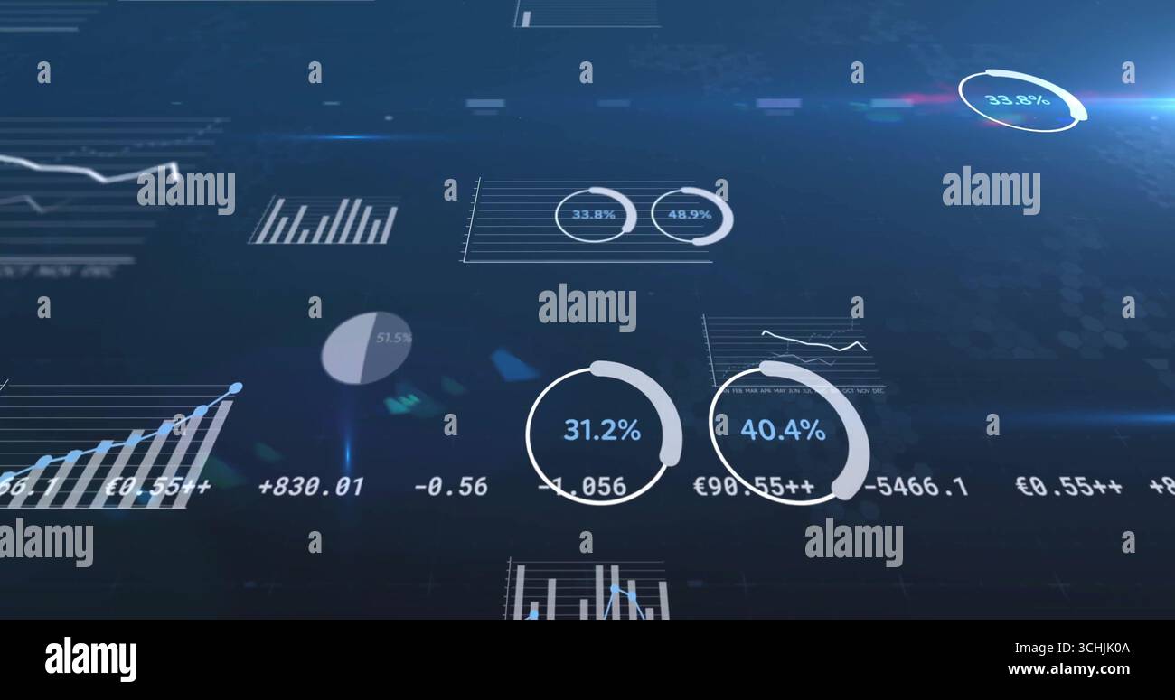 Displaying circular progress indicator reading 31 Stock Photo