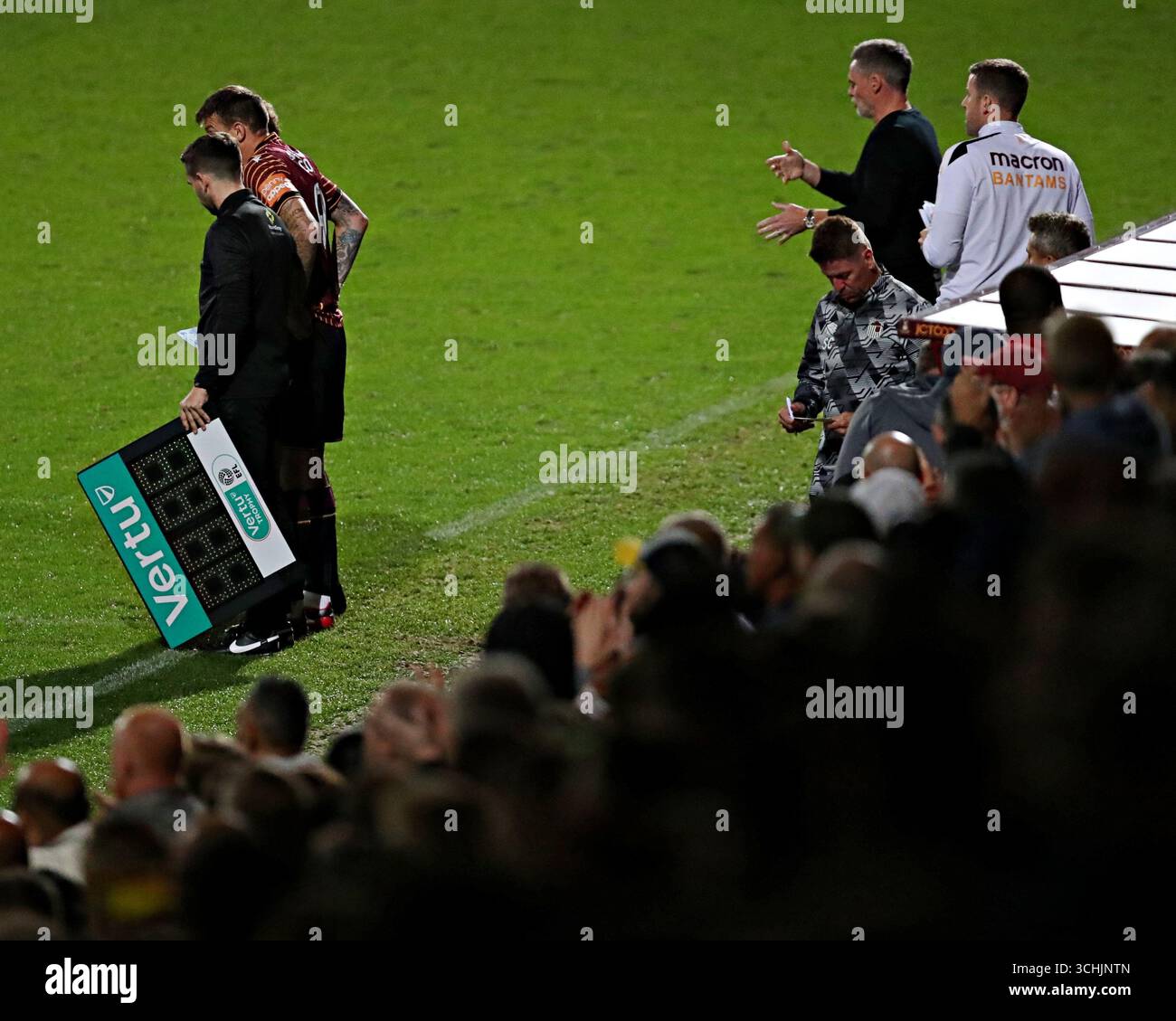 Andy Cook of Bradford City comes onto the pitch during the The Vertu ...