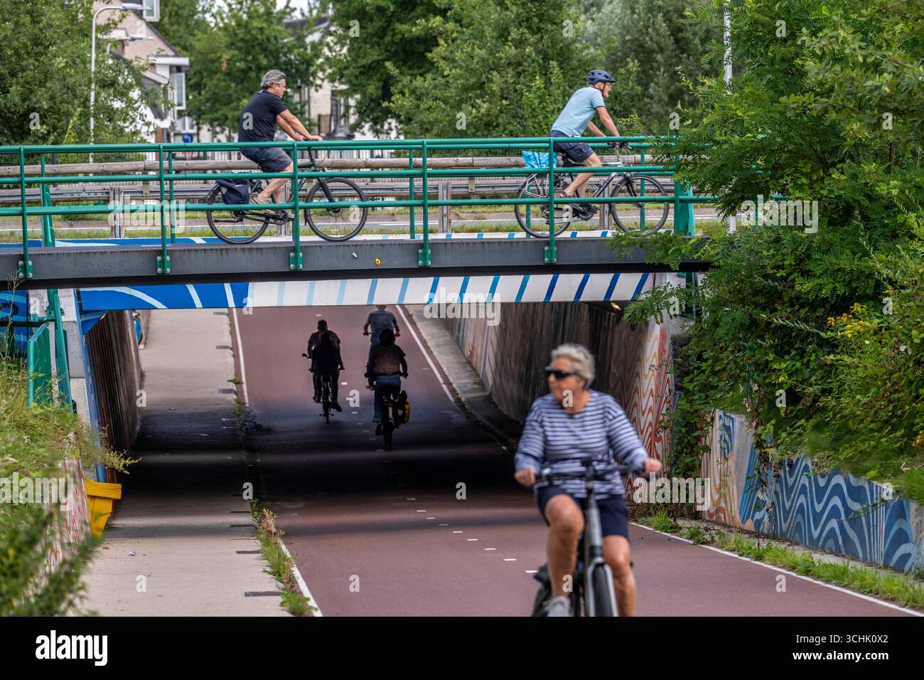 Cycle path to and from the university campus in Utrecht Science Park ...