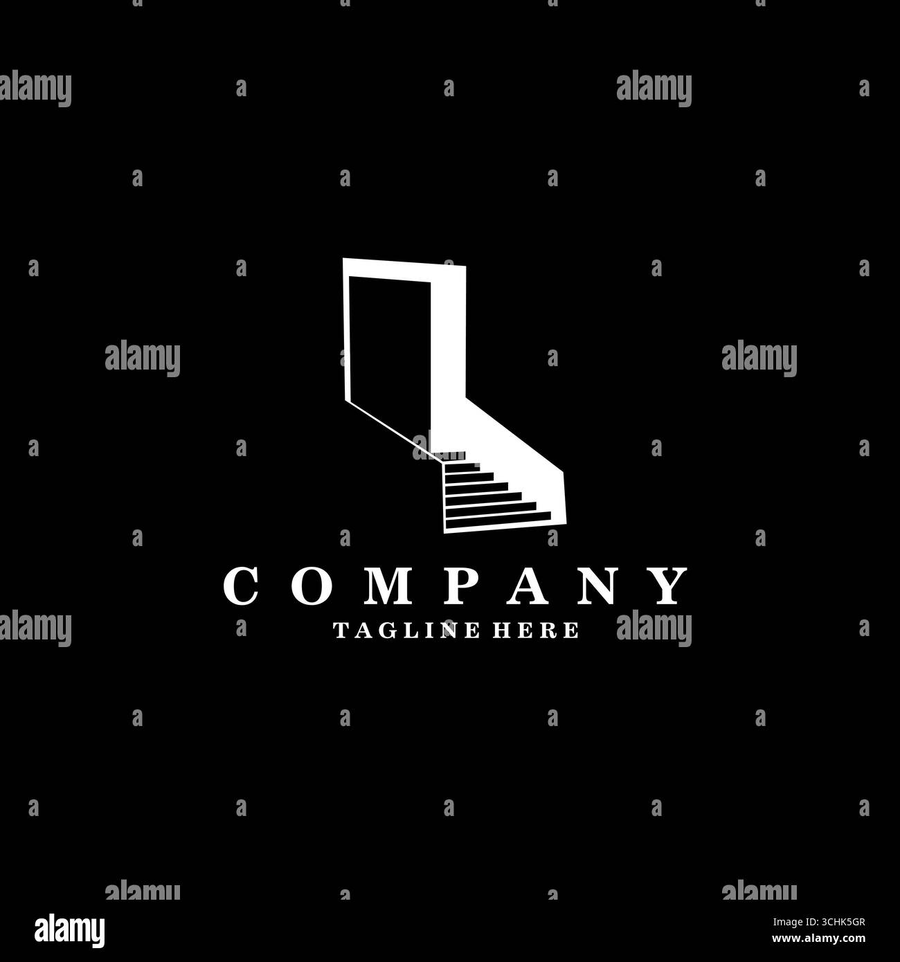 door gate staircase simple geometric logo vector Stock Vector