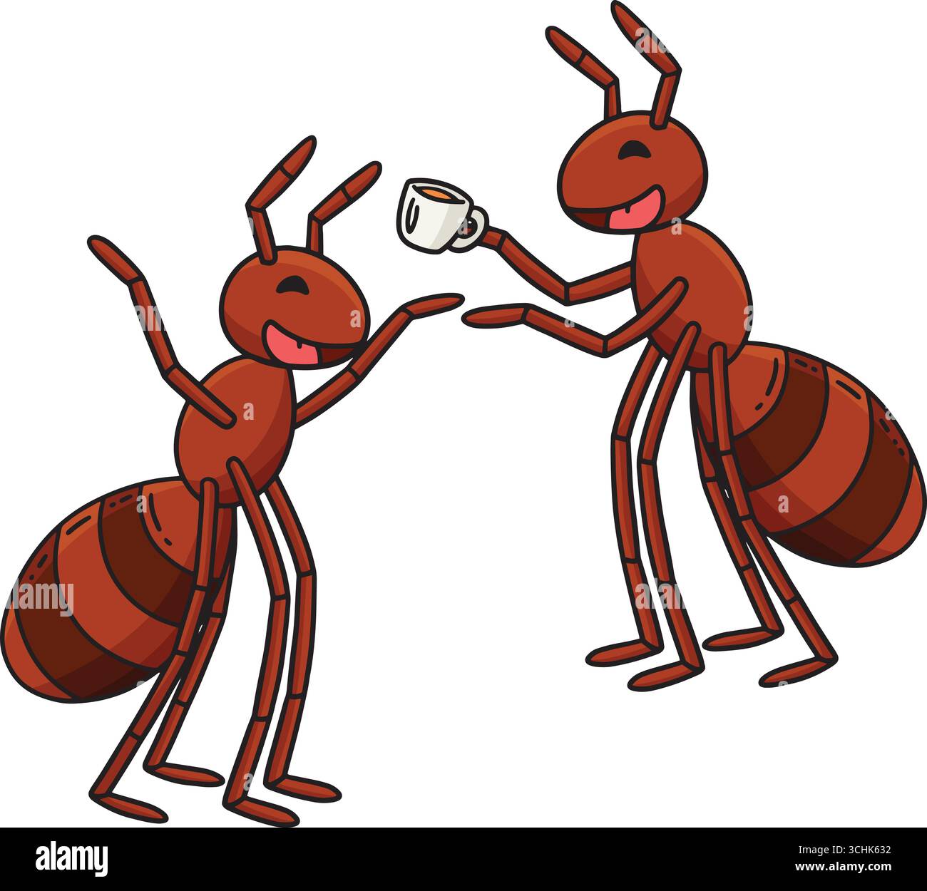Ants with a Cup of Tea Cartoon Colored Clipart Stock Vector Image & Art ...