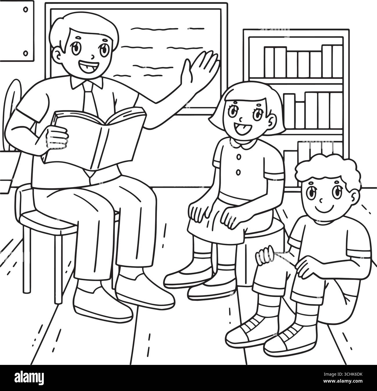 Male Teacher Reading A Book Coloring Page For Kids Stock Vector Image male-teacher-reading-a-book-coloring-page-for-kids-stock-vector-image