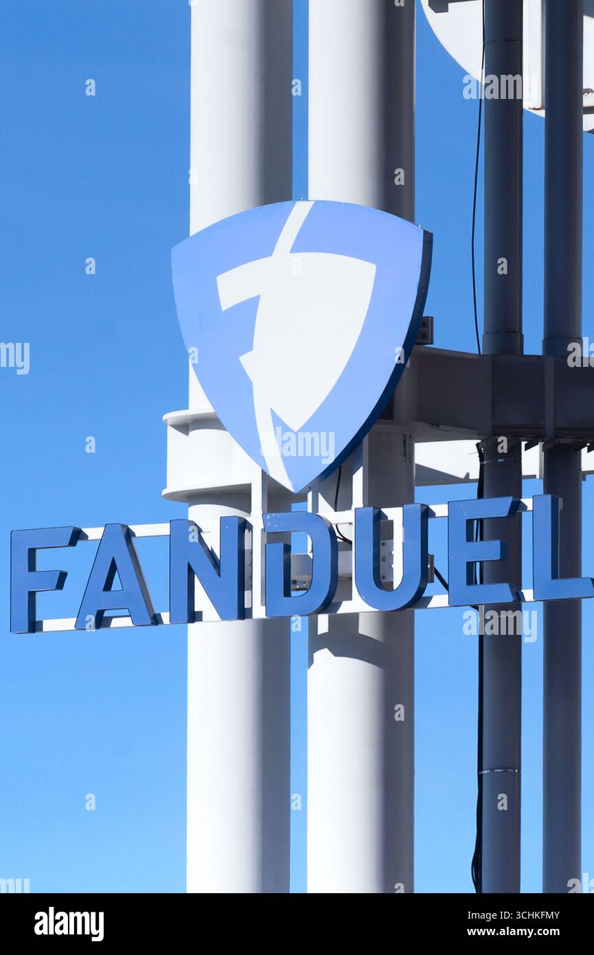 Toronto, ON, Canada – August 5, 2024: View at the Fanduel company sign in Toronto Stock Photo