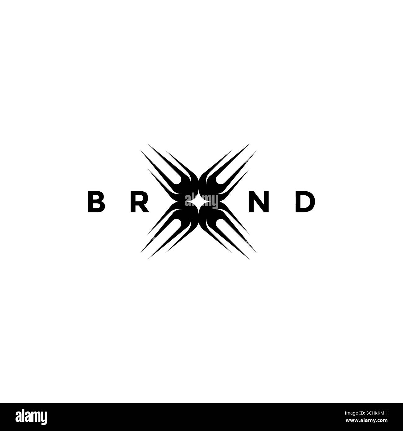 Initial X Letter Laser Beam Logo Design. Initial X Laser Beam Spread Logo Design. Stock Vector