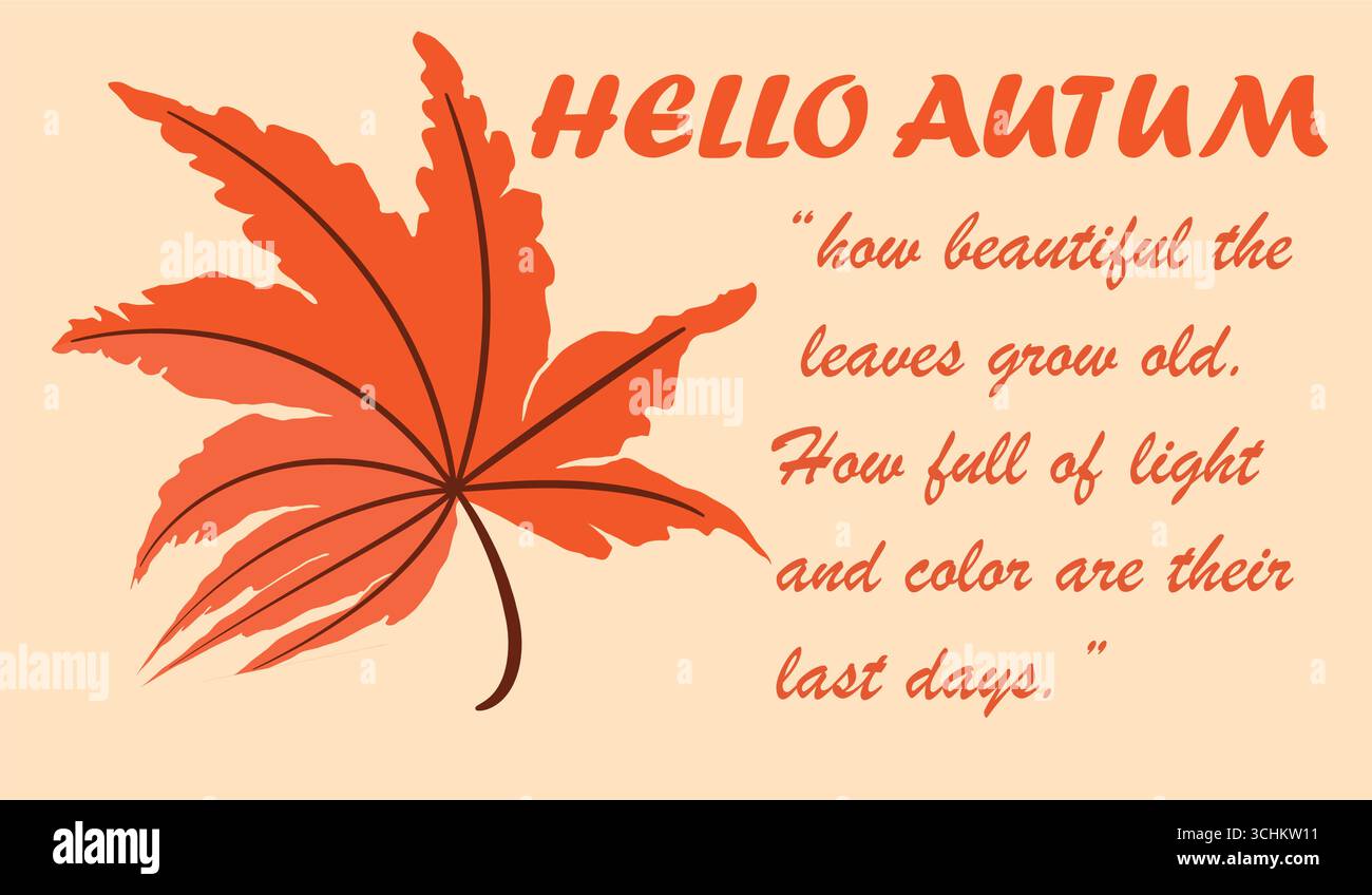 hello autumn banner card Stock Vector