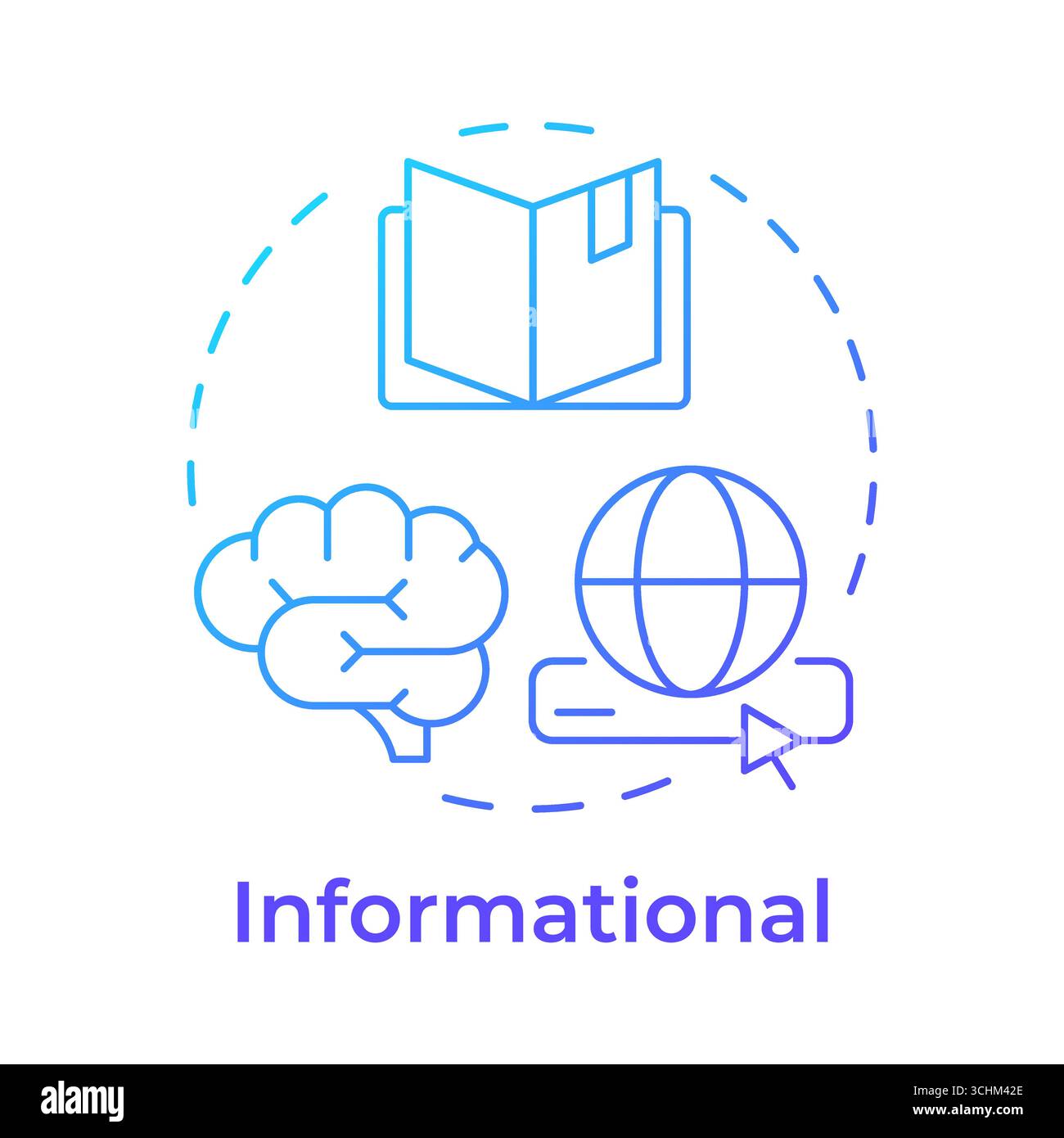 Informational blue gradient concept icon Stock Vector