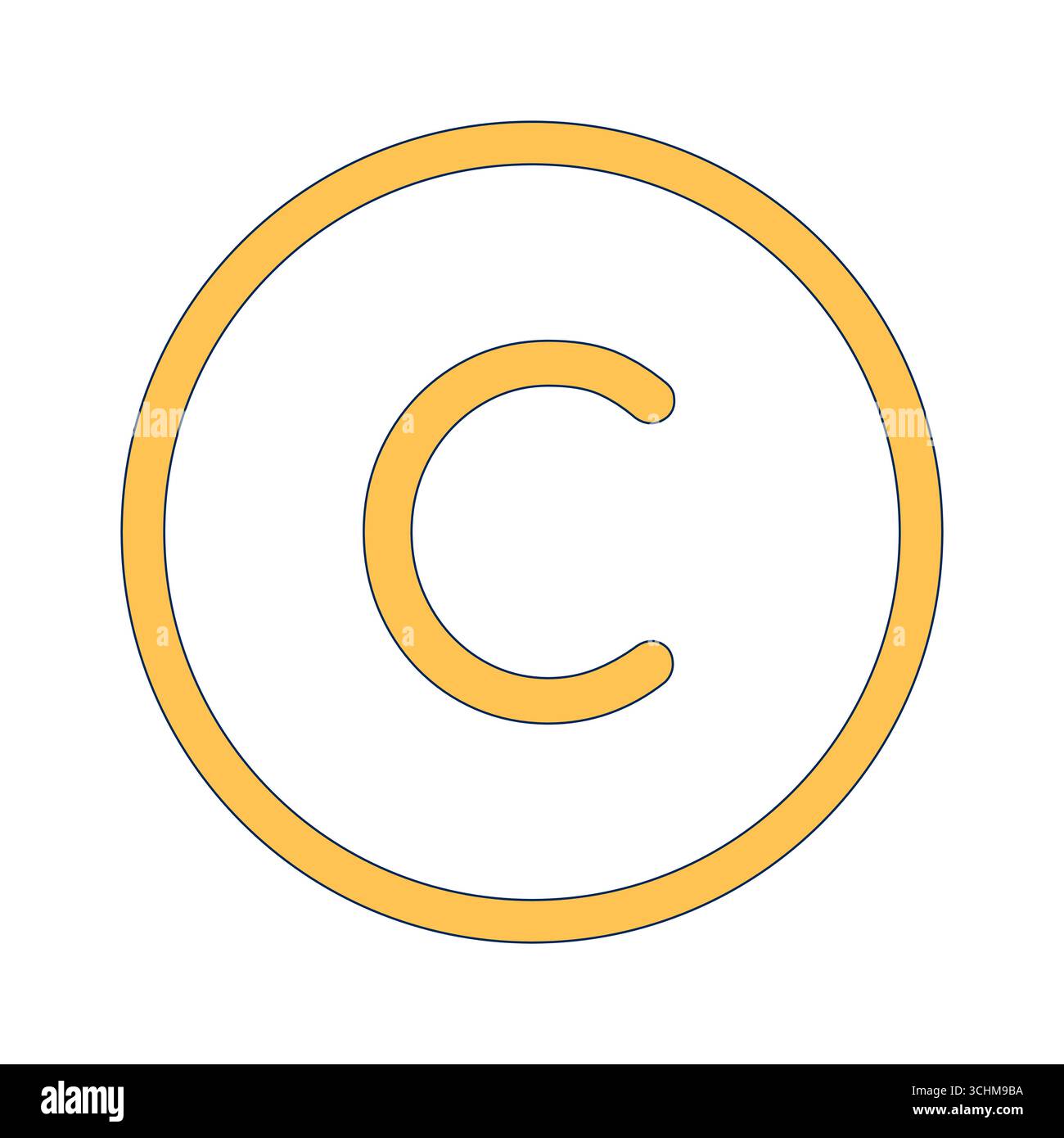 Copyright symbol 2D cartoon object Stock Vector