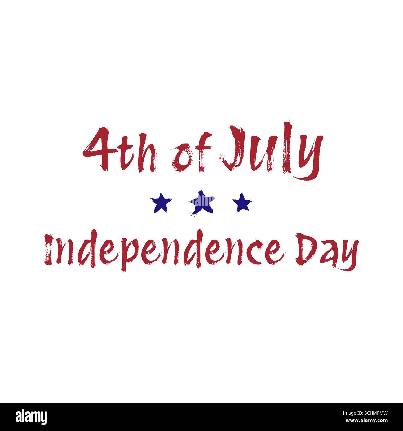 July 4th independence day hand lettering. Brush strokes. Handwritten ...