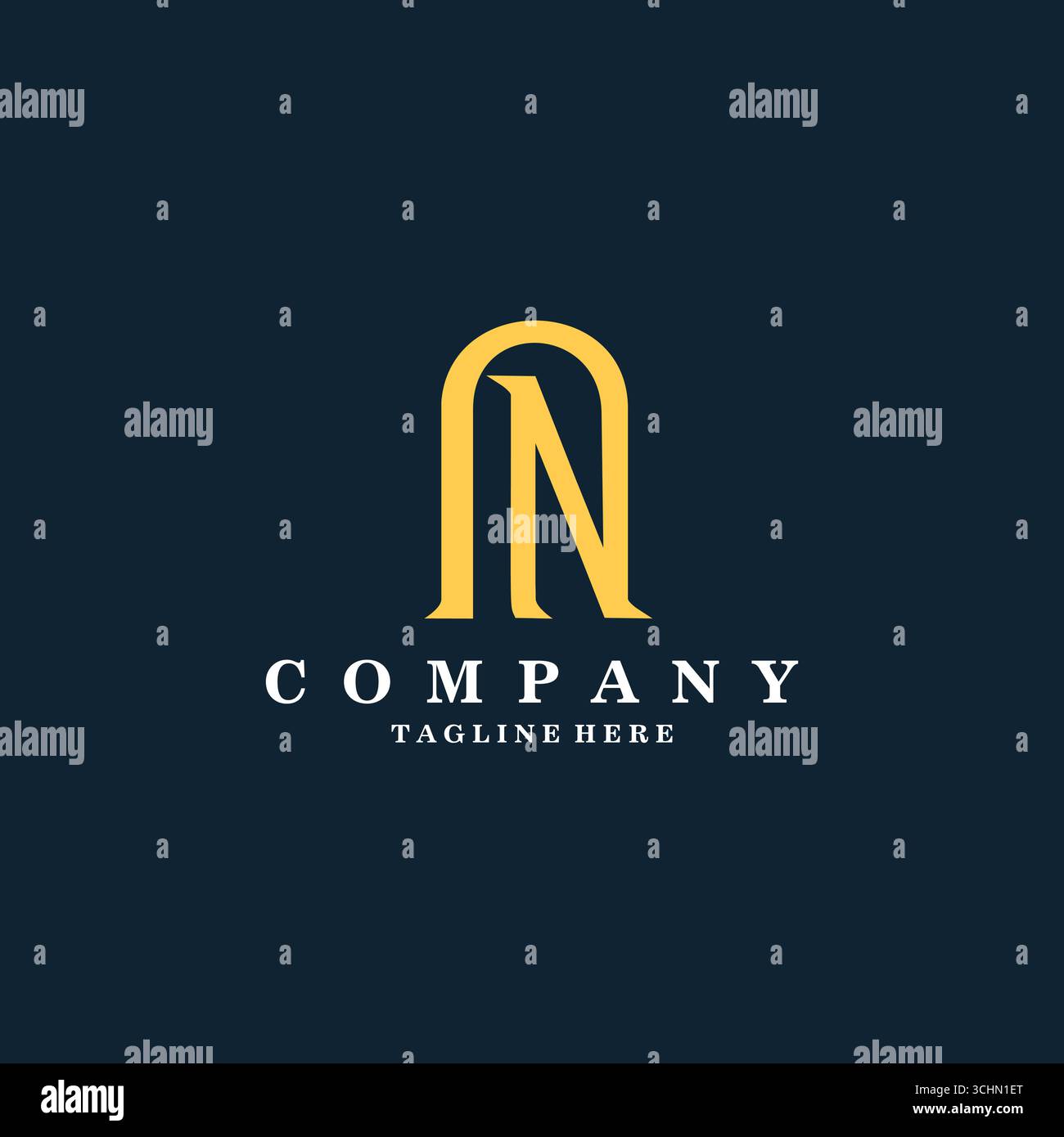 AN NN Abstract initial monogram letter alphabet logo design Stock Vector