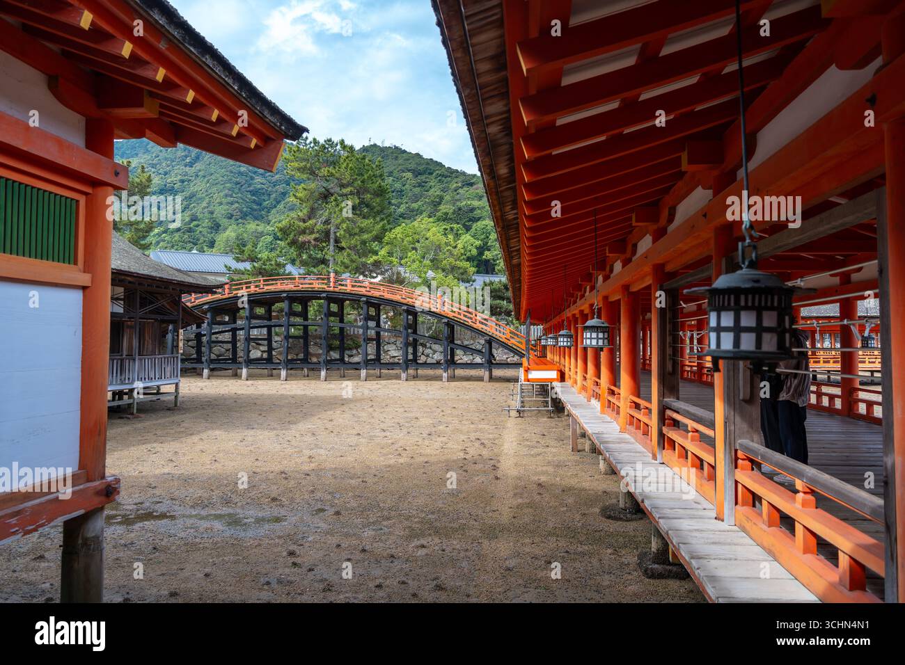 Traditional wooden buildings of Itsukushima shrine, a historic Shinto ...