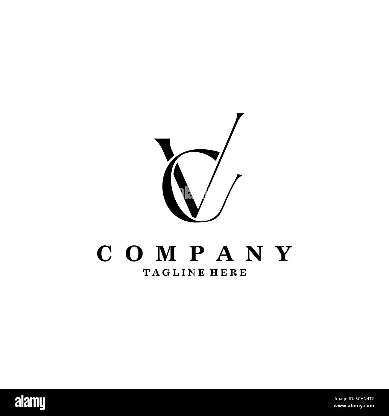 Initial VC Logo Design Vector. Elegant Monogram Logo Design with Decorative Elements and Typography Stock Vector