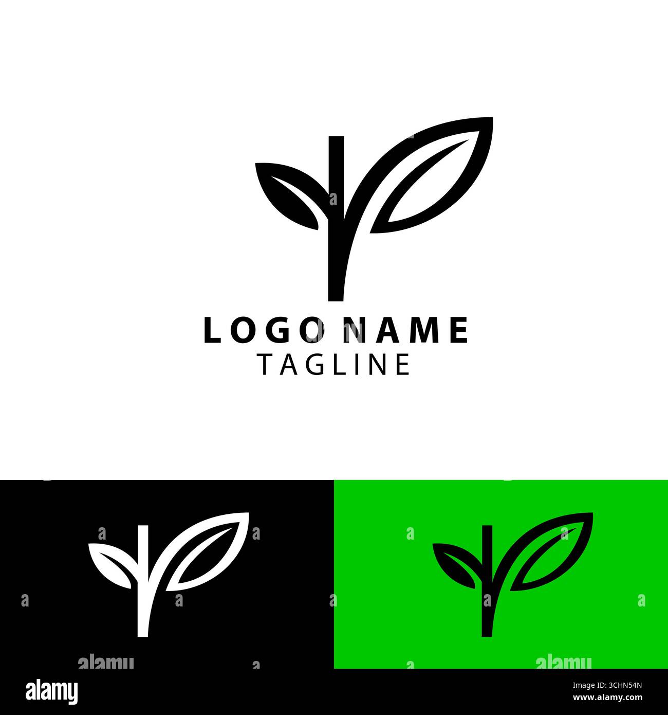 initial lowercase letter R twig leaf logo design vector Stock Vector