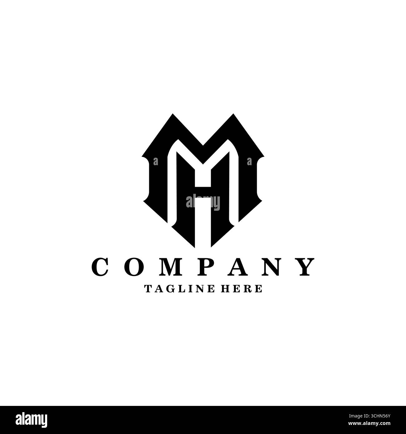 Modern initial letters HM or MH logo design vector Stock Vector