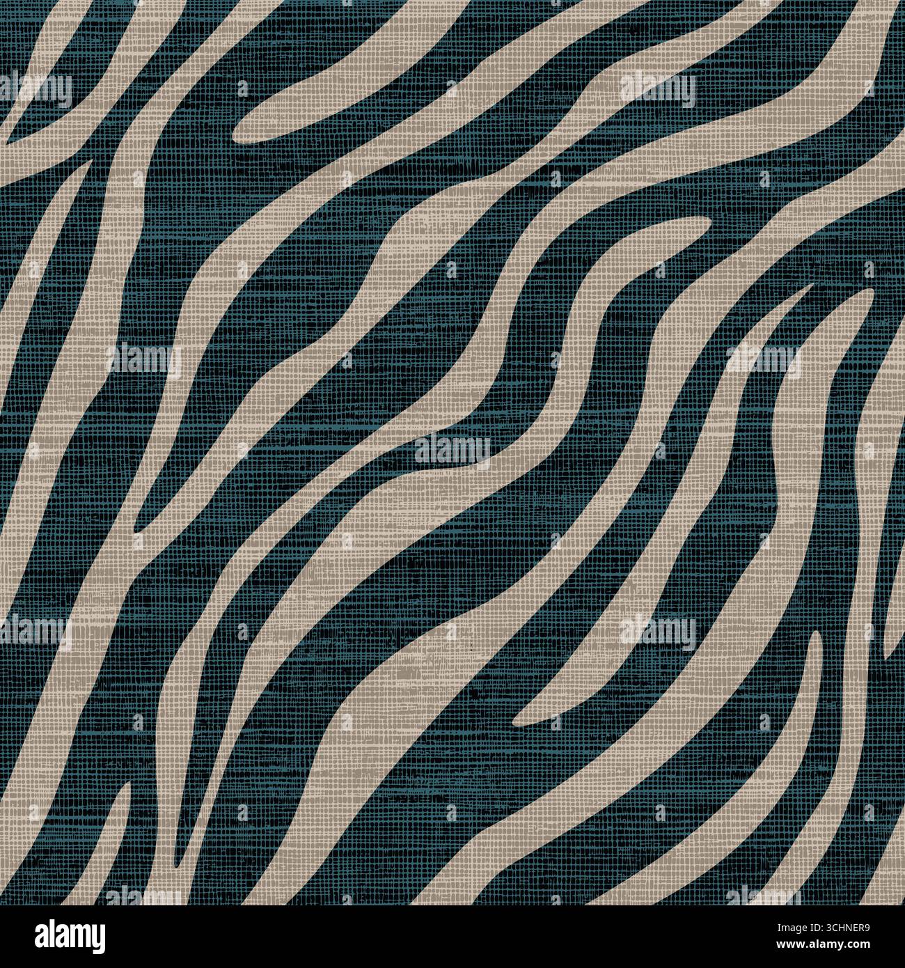Zebra Print Seamless Pattern, Animal Stripes on Fabric Texture Stock Vector