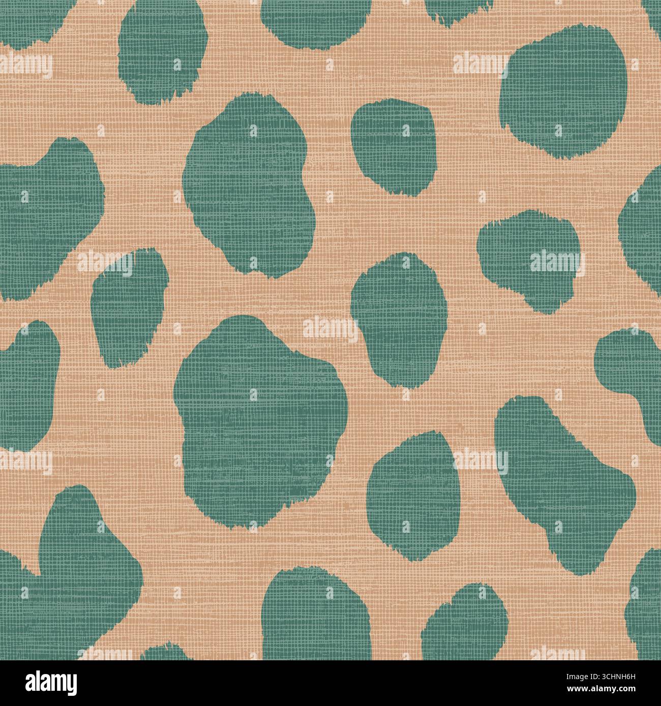 Abstract Camouflage Seamless Pattern on Textured Burlap Background Stock Vector